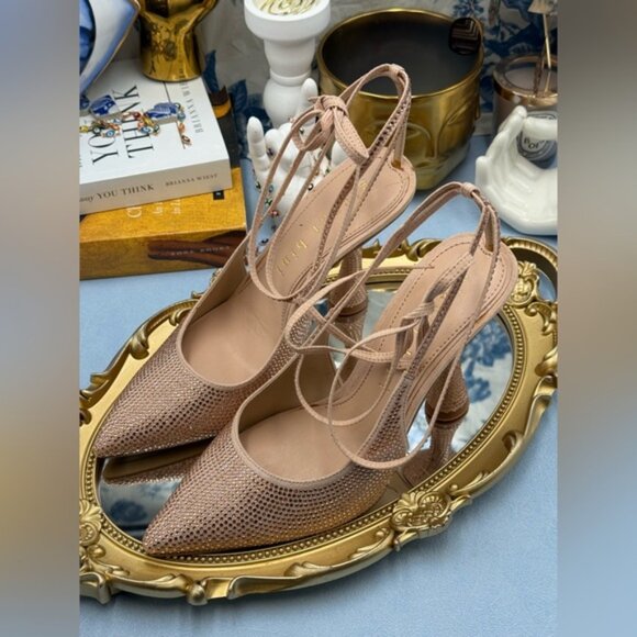 🆕 GIANNI BINI 🧿 NWOB Alexi Rhinestone Ankle Wrap Pointed Toe Pumps, Sz 7 - Picture 11 of 14